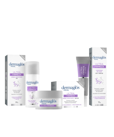 Kit Facial Dermaglós Ultra Firmeza Crema Dia Noche Ojos