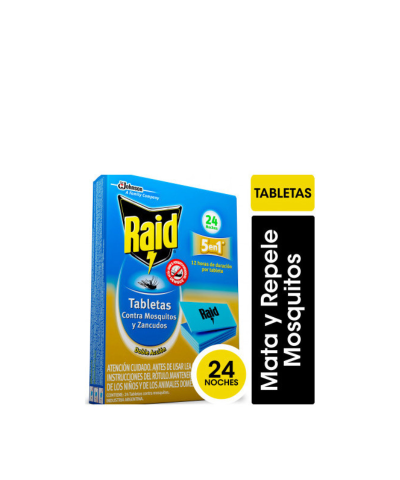 Tabletas Raid Contra Mosquitos X 24 Unds