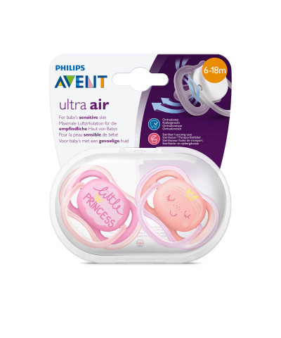 Chupete Ultra Air Princess 6-18m  Avent  X 2 Unds