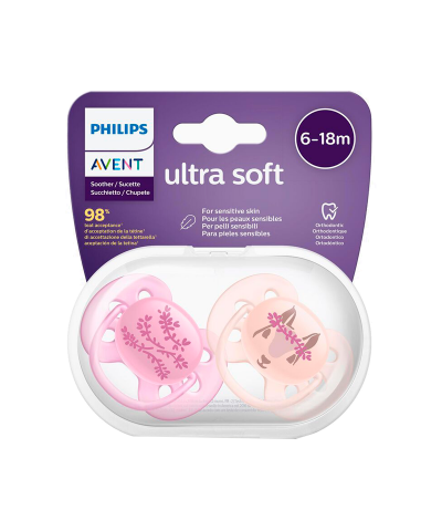 Chupete Ultra Soft 6-18m Nena Avent X 2 Unds