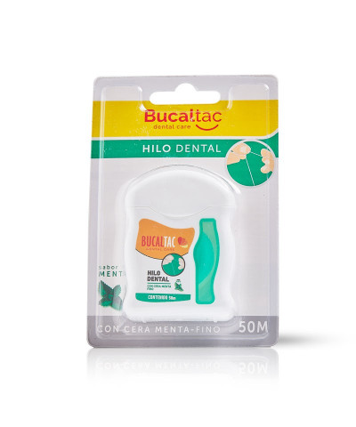 Hilo Dental Bucal Tac Con Cera Menta Fino X50m