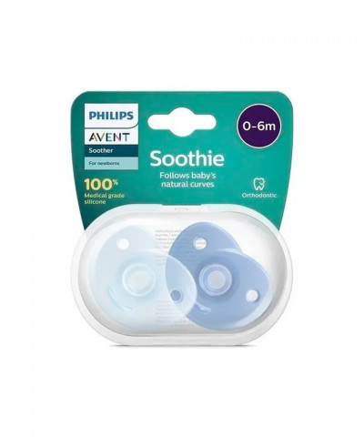 Chupete Soothie Avent (0-6m)Azul X 2 Unds
