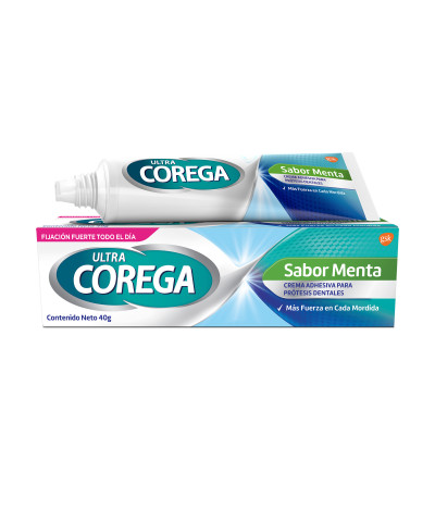 Adhesivo Corega Para Prótesis Dentales Ultra Corega Crema Sabor Menta X 40 Gr