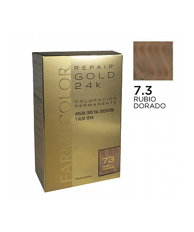 Kit Tintura Nº7.3Rubio Dorado Gold 24 K  Farmacolor