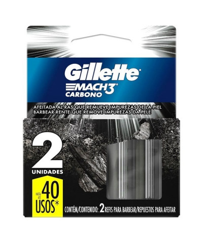 Repuesto Máquina De Afeitar Gillette 3 Mach Carbón X 2 Un