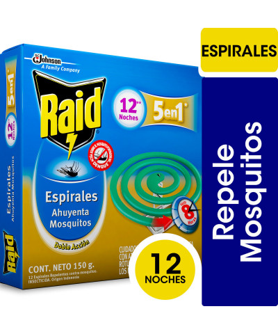 Raid Espirales Para Mosquitos X150g 12 Noches