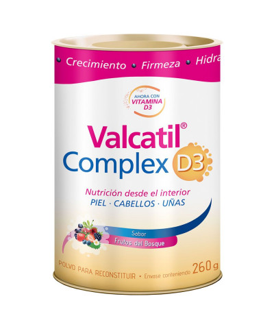 Suplemento Valcatil Complex D3 Nutrición Piel Cabellos Uñas Lata 260 G