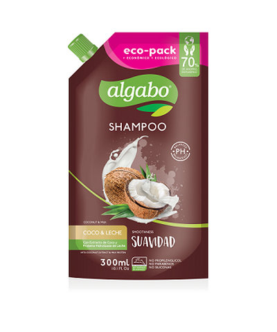 Repuesto Shampoo Coco Y Leche Algabo X 300 Ml