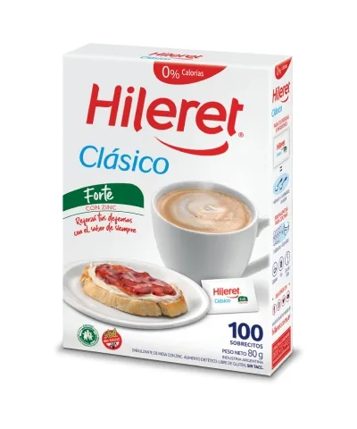 Edulcorante Hileret Sobres Con Sacarina 40 G X 100 Sobres