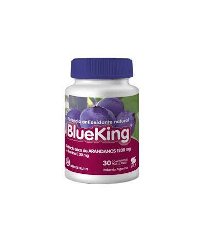 Suplemento Blue King Antioxidante De Arándanos Masticable X 30 Comprimidos