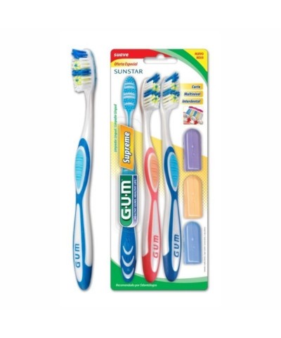 Cepillo Dental Gum Supreme Suave 3x2 + Capsula