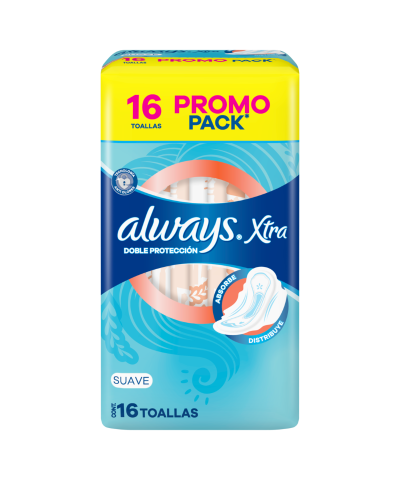 Toallas Femeninas Always Xtra Doble Proteccion Suave X16un