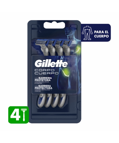 Maquina Afeitar Desechable Gillette Corpo Cuerpo X4un