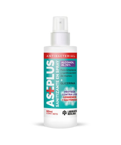 Antibacterial Alcohol 70% Sanitizante Spray Aseplus 60ml