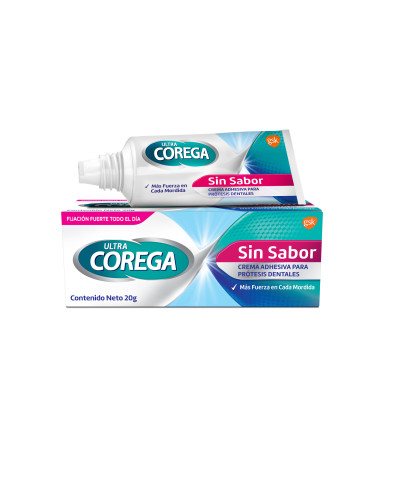 Adhesivo Corega Para Prótesis Dentales Ultra Crema Sin Sabor X 20 Gr