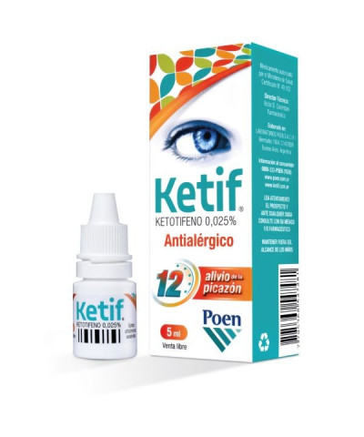 Gotas Oftálmicas Antialérgico Alivio De La Picazón  Poen Ketif X 5 Ml