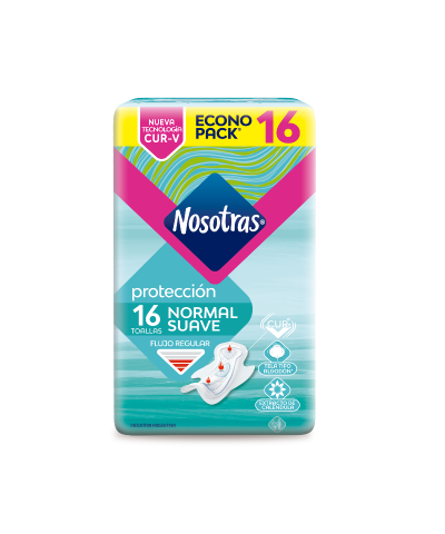 Toallas Higienicas Protección Normal Suave Nosotras 16 U