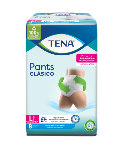 Pañales Tena Pants Clasicos L X 8 Unid