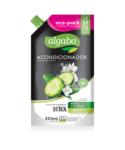 Acondicionador Refill Detox Pepino Y Te Verde Algabo X 300 Ml