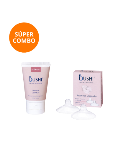Kit Bushi Para Madres Crema 50g Y Pezoneras X2