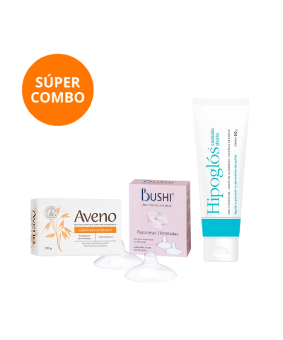 Kit Crema Hipoglós + Jabón Aveno + Pezoneras Bushi
