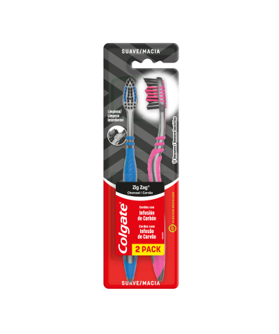 Cepillo Dental Colgate Zig Zag Carbón X2un