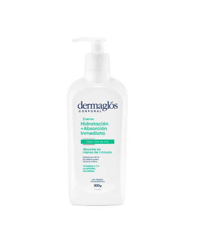 Crema Corporal Dermaglós Hidratación Absorción Inmediata 300ml