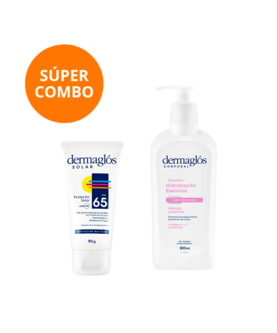 Kit Protector Solar Dermaglós FPS 65 + Hidratación Esencial