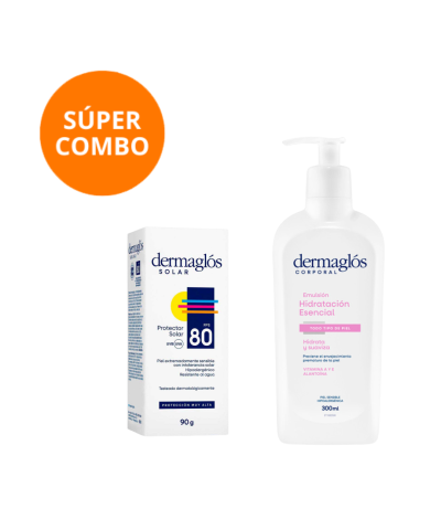 Kit Protector Solar Dermaglós FPS 80 + Hidratación Esencial