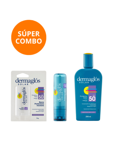 Kit Protector Solar Dermaglós Barra + Labial + Emulsión