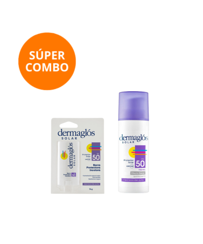 Kit Protector Solar Dermaglós Facial FPS 50 Con Labial