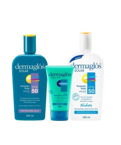 Kit Protector Solar Dermaglós FPS 50 + Gel Post Solar