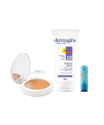 Kit Protector Solar Dermaglós Corporal + Compacta T1 +Labial