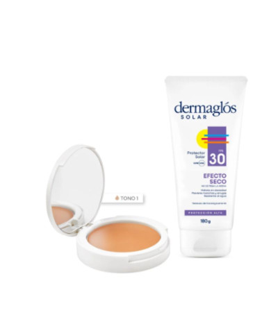 Kit Protector Solar Dermaglós Corporal FPS 30 + Compacta T1