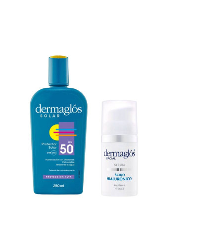 Kit Dermaglós Protector Solar + Serum Acido Hialurónico