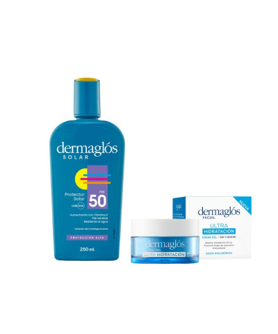 Kit Dermaglós Protector Solar + Crema Gel Ultra Hidratación