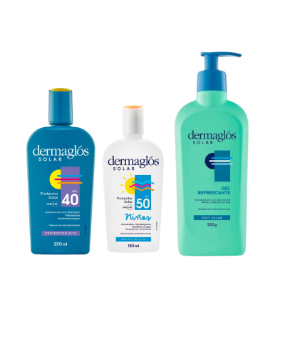 Kit Protector Solar Dermaglós Familiar + Gel Post Solar