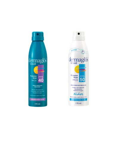 Kit Protector Solar Dermaglós Spray FPS 40 Y FPS 50 Niños