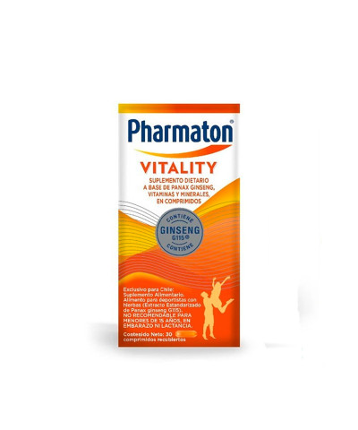 Suplemento Ginseng Vitamina Minerales Pharmaton Vitality  30 Comprimidos