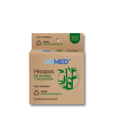 Hisopos Uomed Biodeg. De Bambú Y Algodón X100 Unid