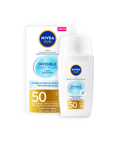Protector Solar Nivea Face Invisible Fluido FPS50  X40 Ml