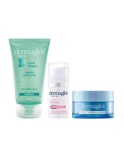 Rutina Dermaglós Limpieza E Hidratación + Serum Ectoína