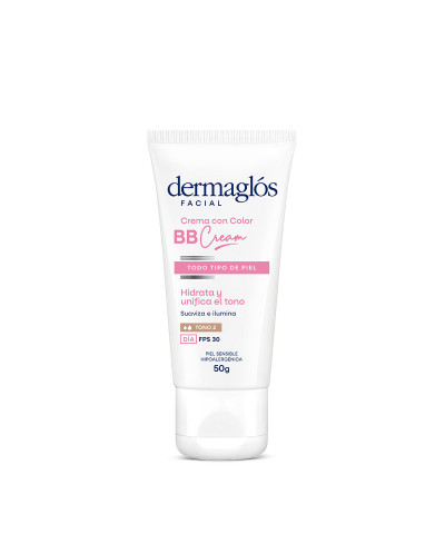 Crema Facial Dermaglos BB Cream FPS 30 Medio X 50 Gr