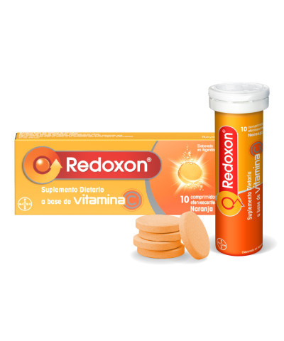 Redoxon Suplemento Dietario A Base De Vitamina C 1g X 10 Comp Efer S/Naranja