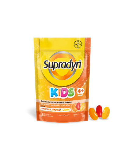 Supradyn Kids Suplemento Dietario Multivitamínico X25 Pastillas Masticables