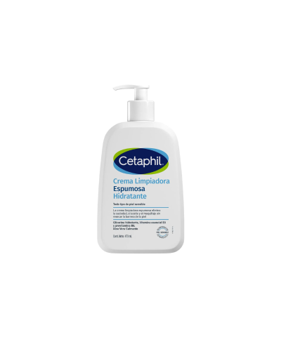 Cetaphil Crema Limpiadora Espumosa Hidratante Facial Piel Sensible X 473ml