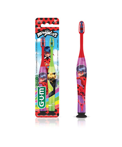 Cepillo Dental Gum Miraculous Ladybug Suave (2 Unidades)