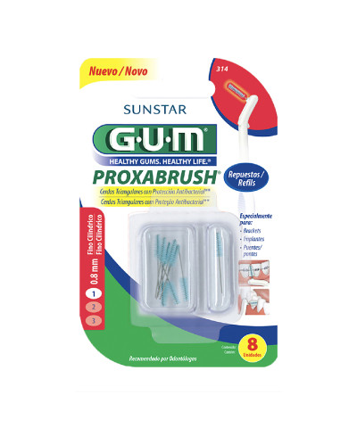 Repuestos Gum Cepillos Interdentales Proxabrush 0,8 Mm X 8 Unid