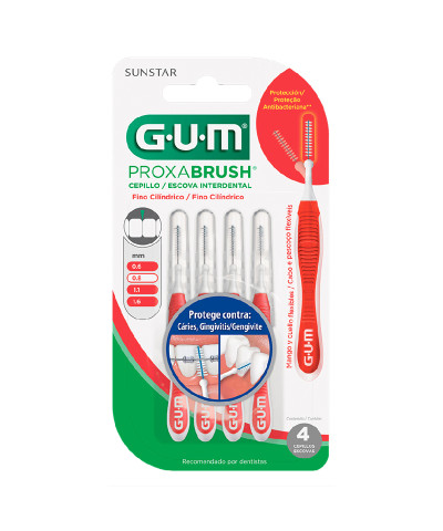 Cepillos Interdentales Gum Proxabrush 0.8 Mm X 4 Unid