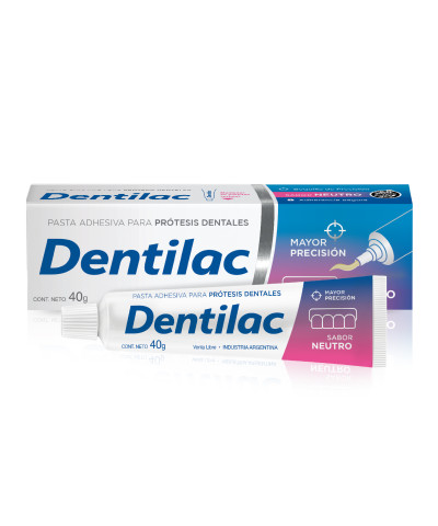 Dentilac Adhesivo Para Prótesis Dentales Máxima Fijación 40 G